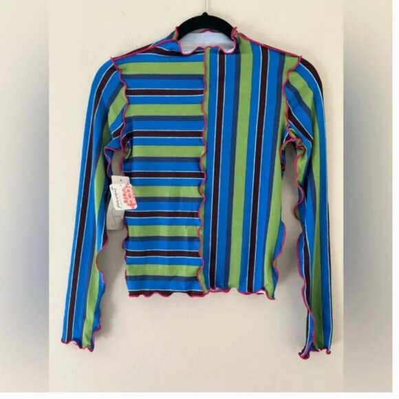 Free People NWT Seea Swim top long sleeve size S - Picture 1 of 7